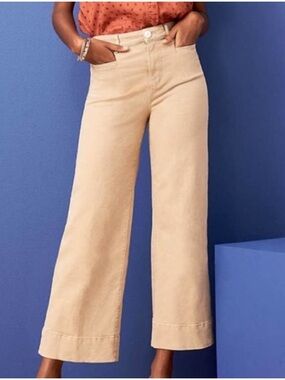LOFT High Waist Wide Crop Leg Khaki Pants - 8/29